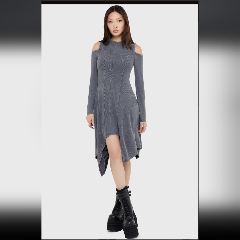 Killstar Charcoal Long Sleeve Dress